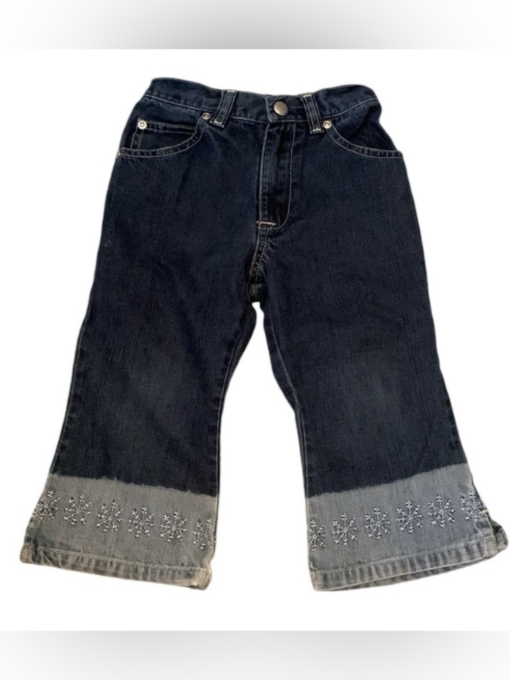 Baby Gap Embroidered Snowflakes Jeans-Size 2 Y Pockets-SEE CONDITION